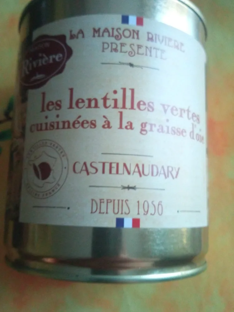Lentilles vertes cuisinées à la graisse d'oie