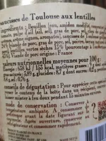 Saucisses de toulouse aux lentilles MAISON RIVIERE, boîte 4/4