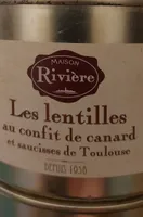 Lentilles au confot de canard et saucisses de Toulouse