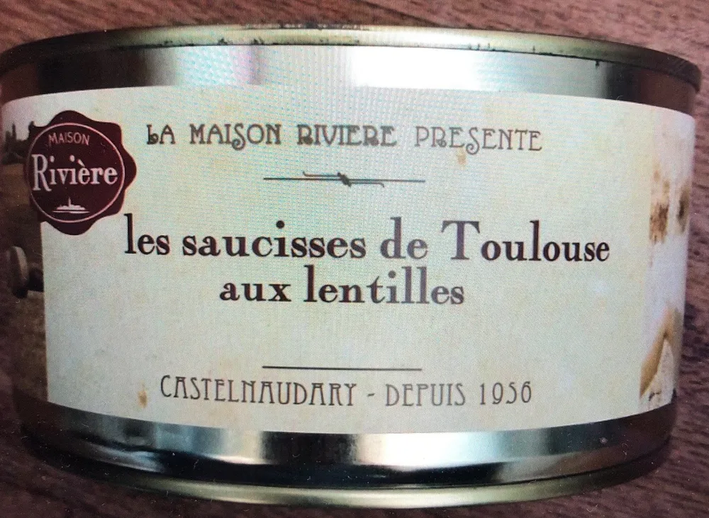 Les saucisses de Toulouse aux lentilles