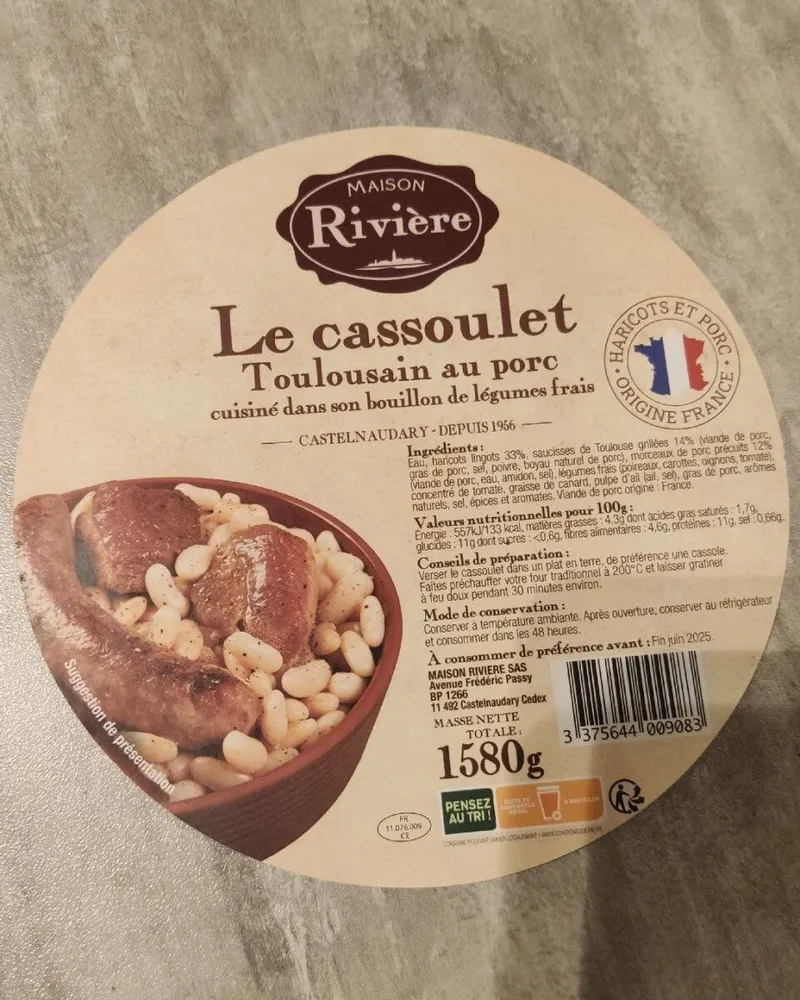 Le cassoulet Toulousain au porc