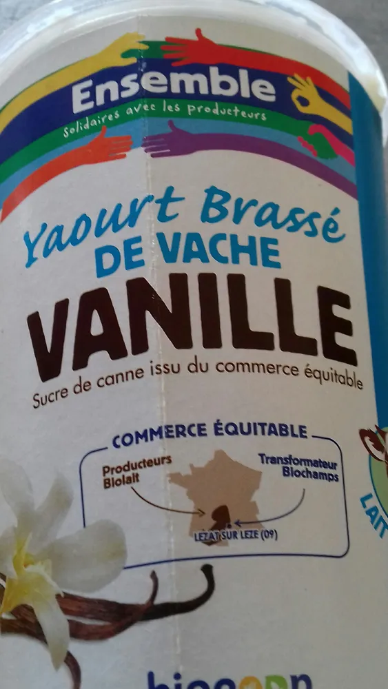yaourt brassé de vache vanille