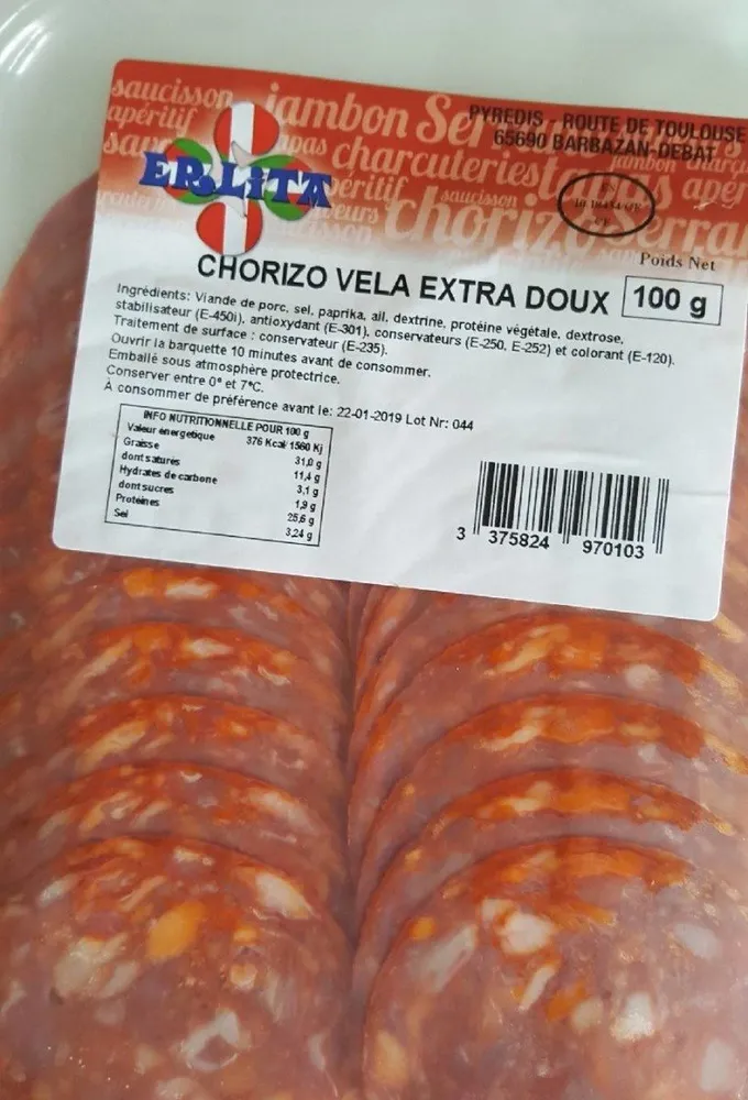 Chorizo vela extra doux