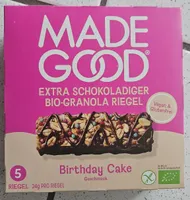 EXTRA SCHOKOLADIGER BIO-GRANOLA RIEGEL Birthday Cake Geschmack