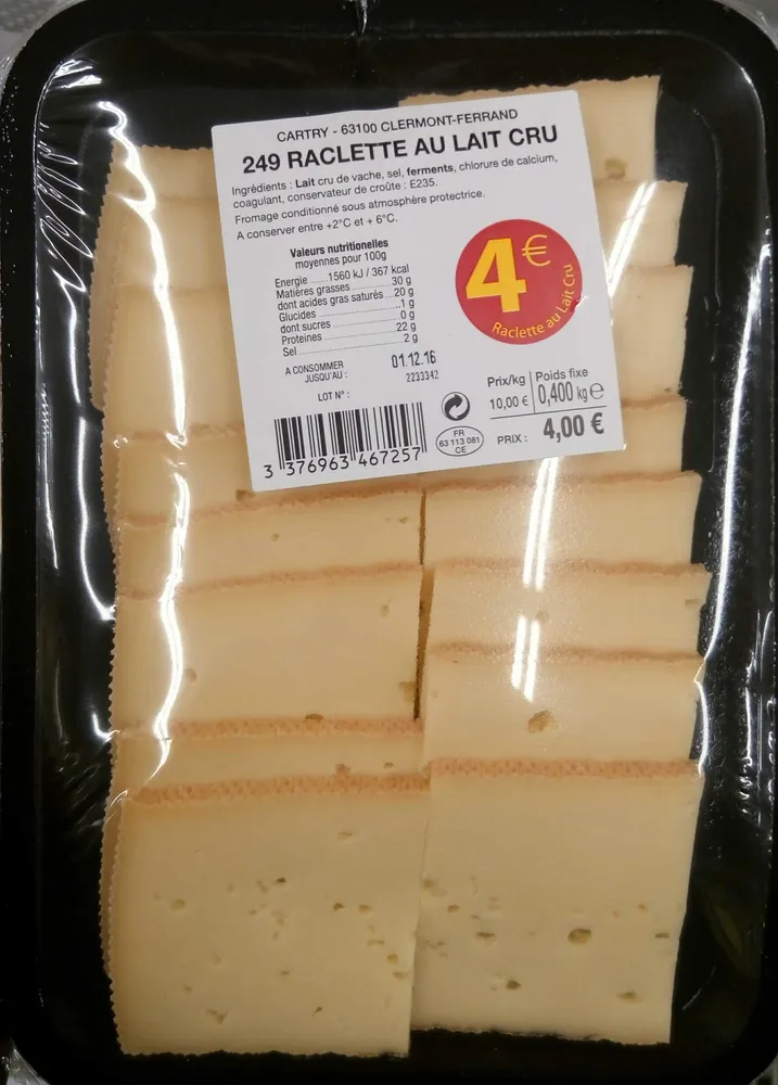 Raclette au lait cru