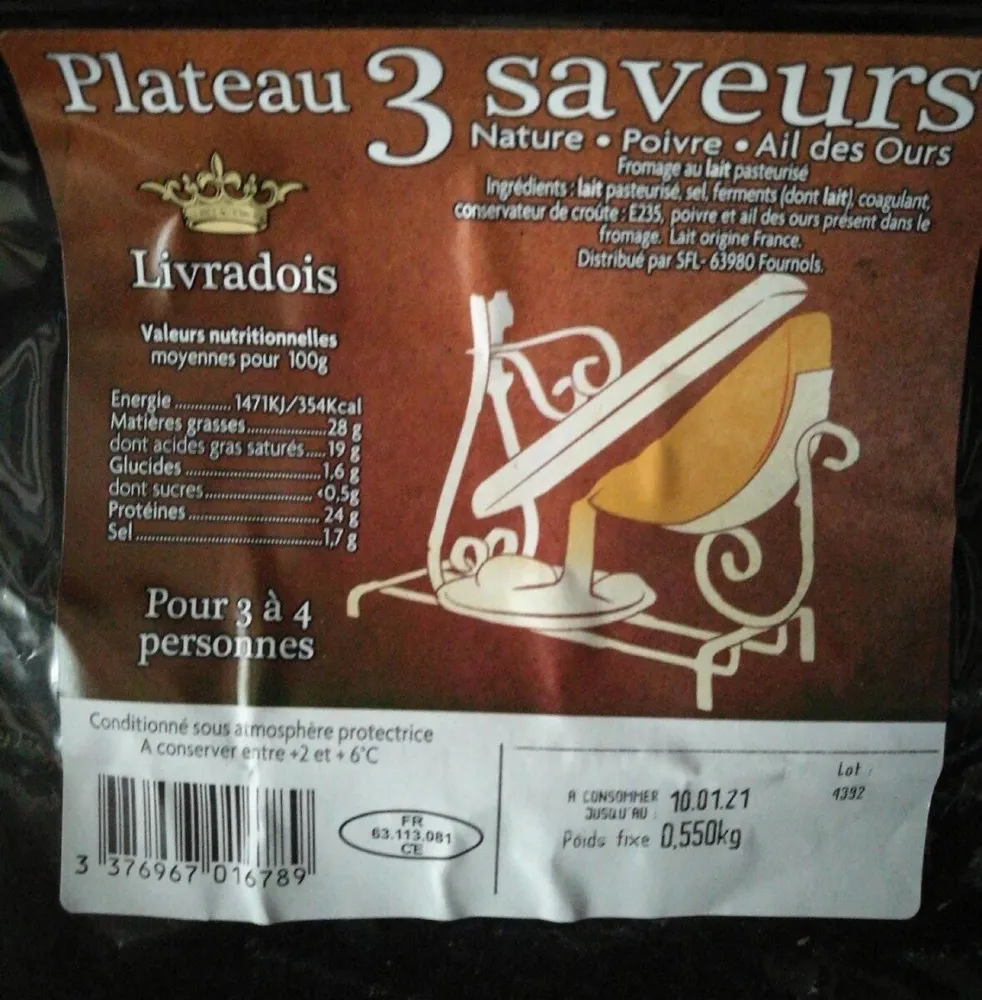 Plateau 3 saveurs