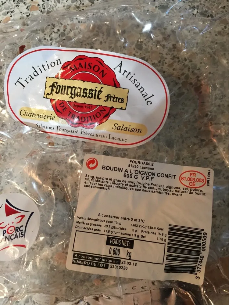 Boudin a l’oignon confit