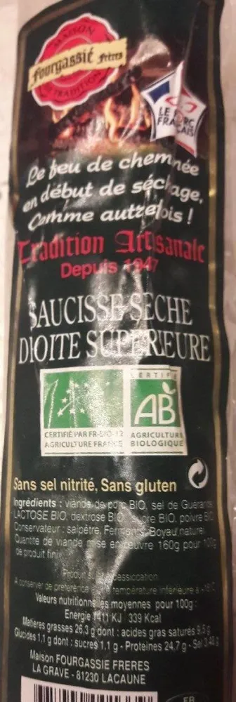 Saucisse sèche droite supérieure