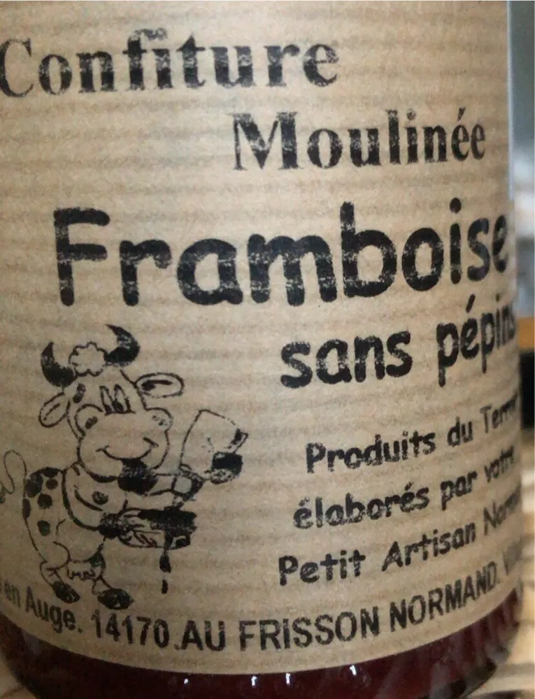 Confiture moulinée framboise sans pépins