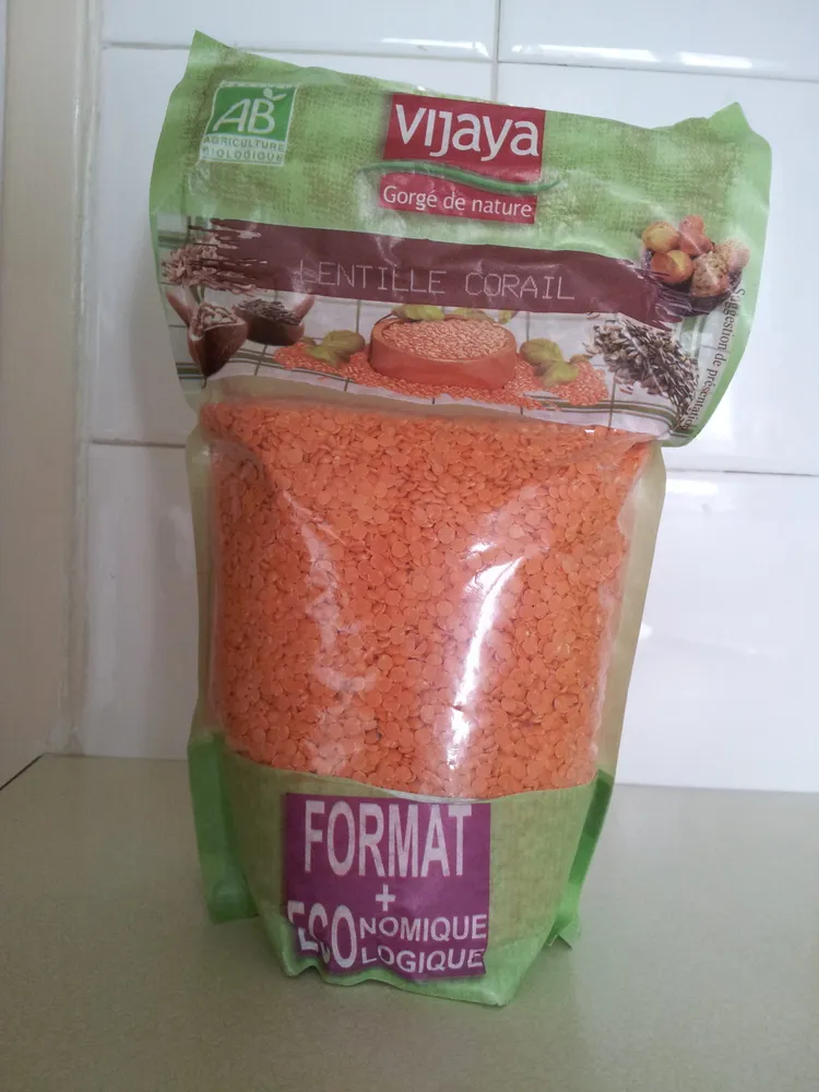 Lentille corail Bio - 1 kg - Vijaya