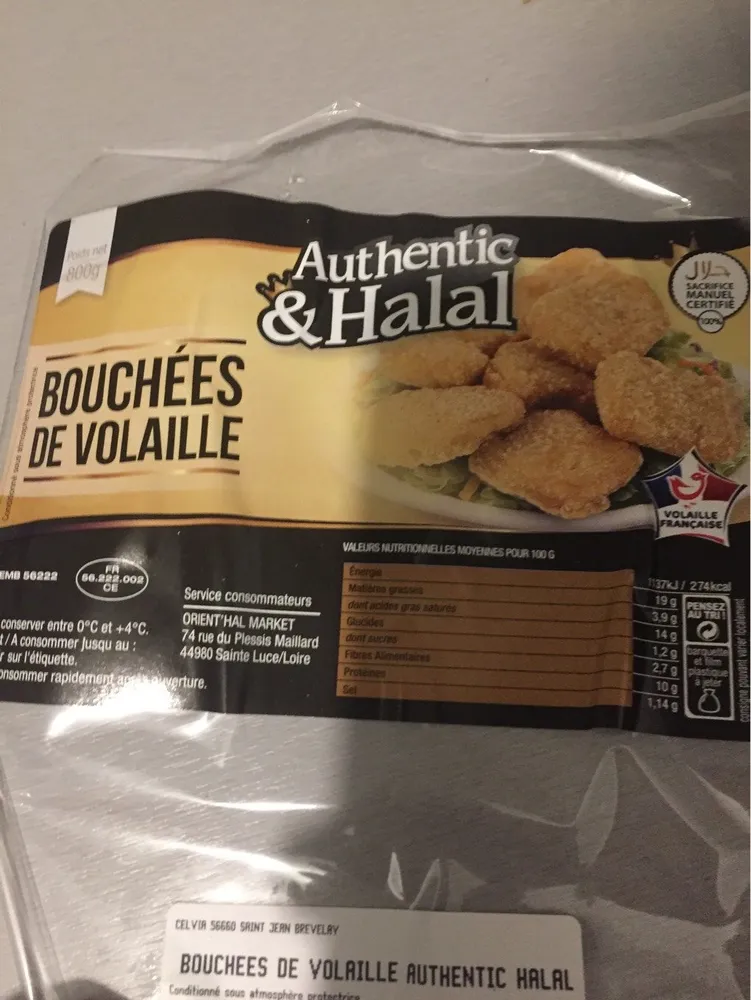 Bouchees volaille halal