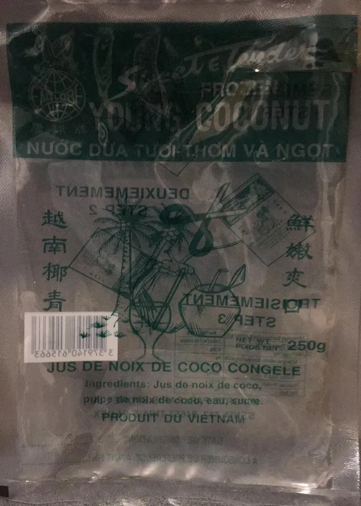 Jus de noix de coco congelé