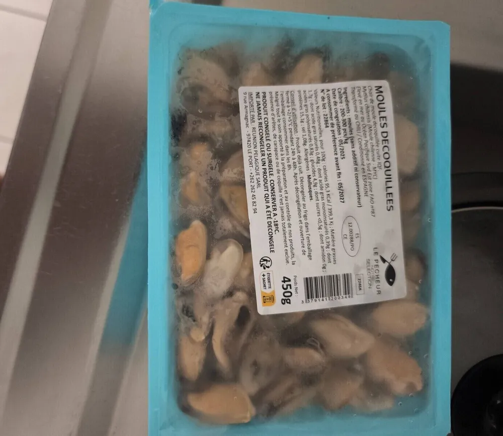 Moules decoquillees