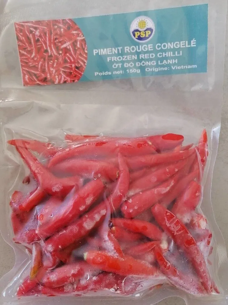 Piment rouge congelé