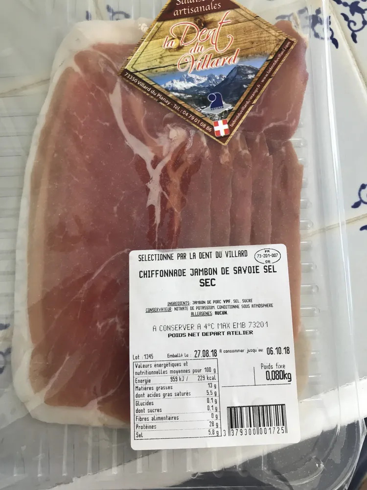Chiffonnade jambon de Savoie