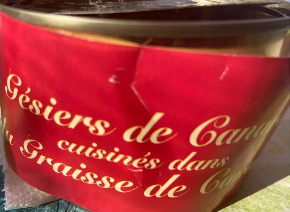 Gésiers de canard cuisinés dans la graisse de canard