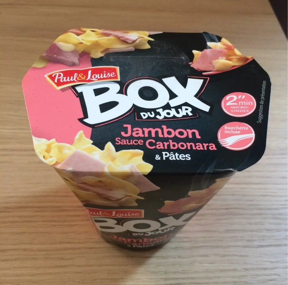 Box du jour jambon sauce carbonara