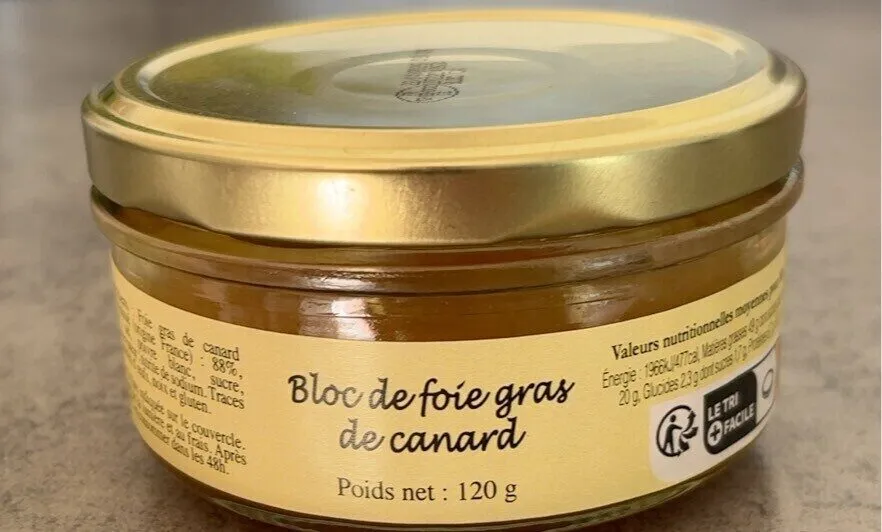 Bloc de fois gras de canard