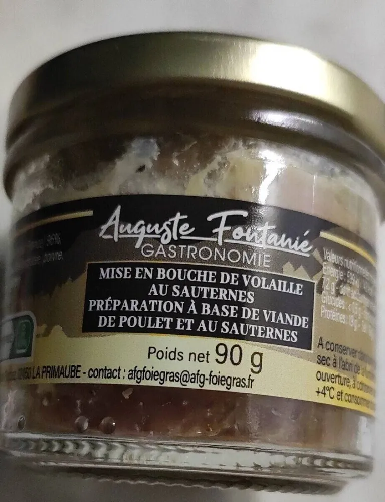 Mise en bouche de volaille au sauternes