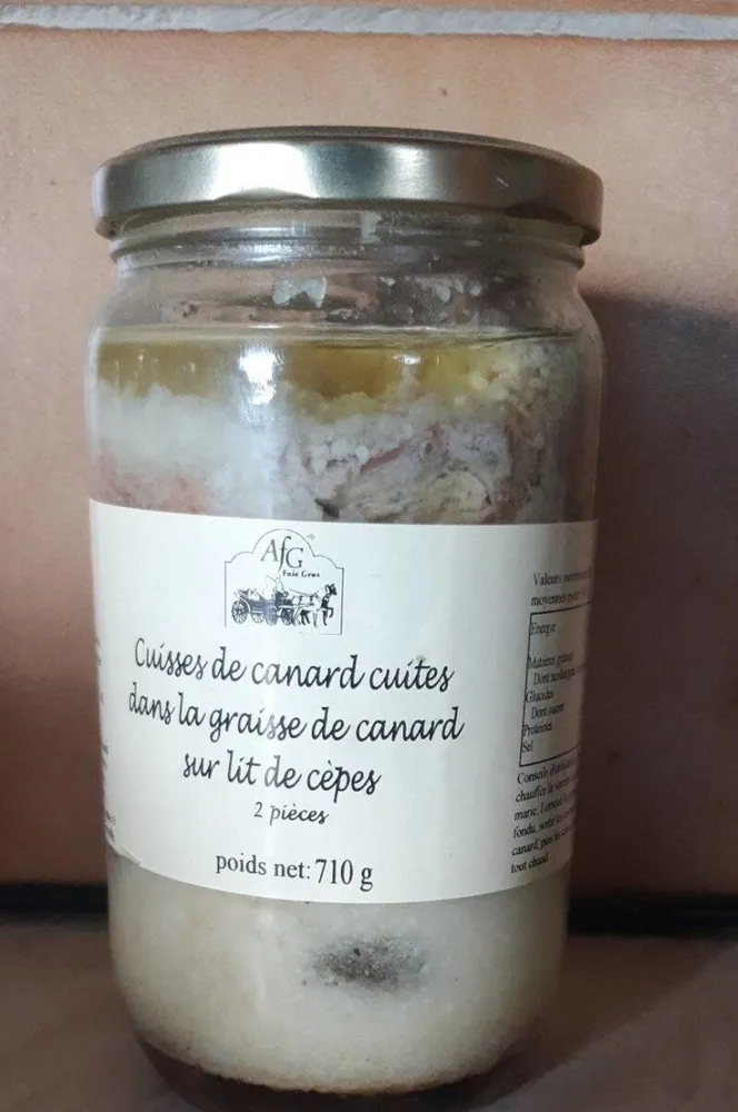 Cuisses de canard cuite sur lit de cèpes