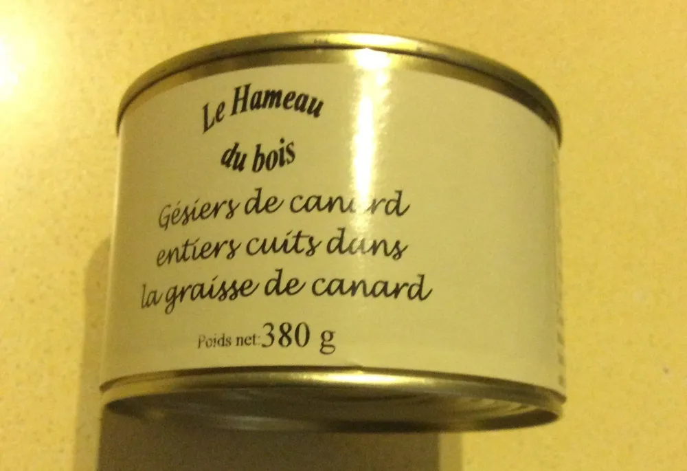 Gesiers de canard entiers cuits dans la graisse de canard