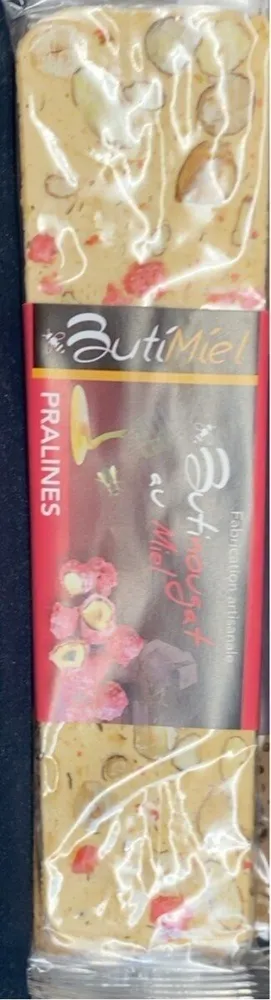 Butinougat au miel pralines
