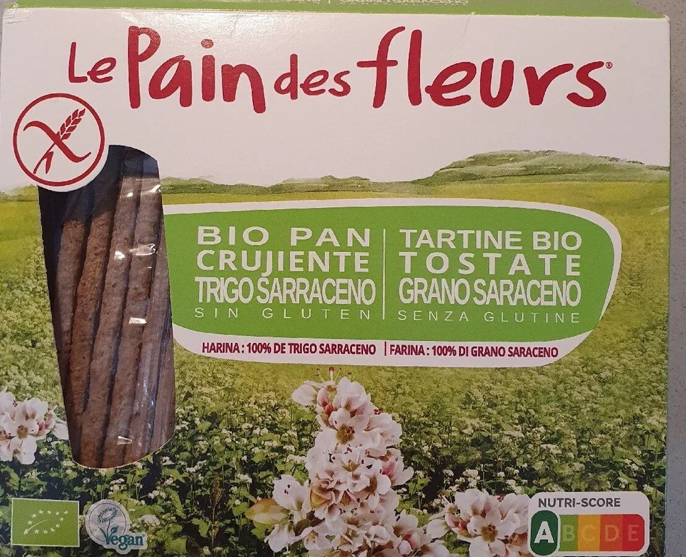 Pan ecológico crujiente de trigo sarraceno sin gluten