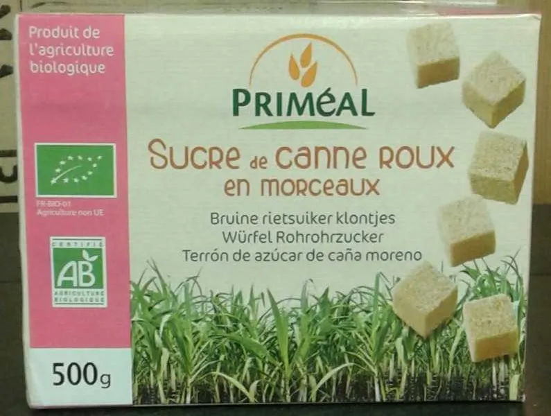 Sucre de canne roux en morceaux