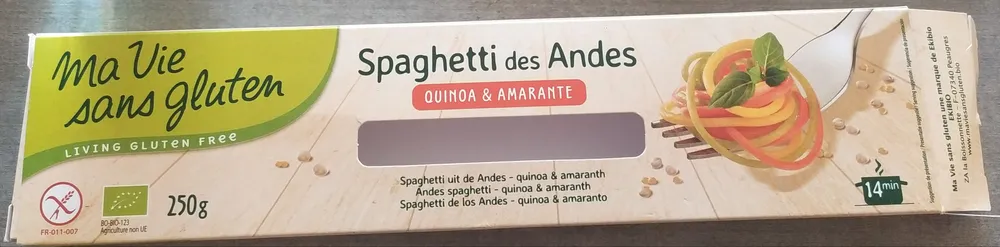 Spaghetti Des Andes 3 Céréales Bio - 250 G - Ma Vie Sans Gluten