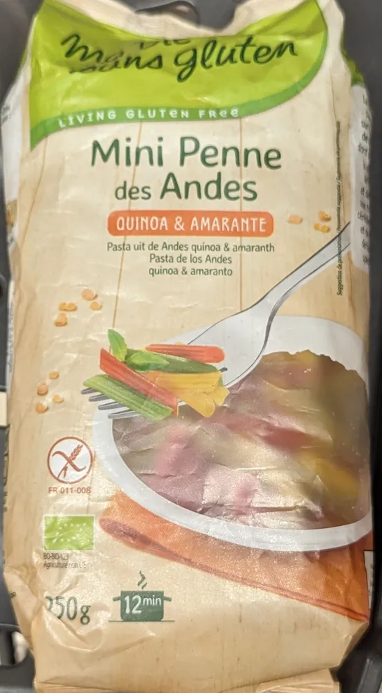 Organic Andean Penne - gluten free imp