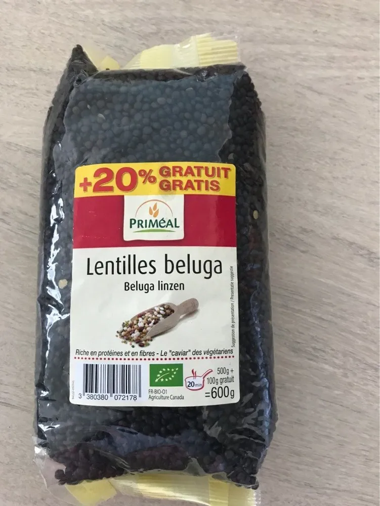 Lentilles Beluga 500G +20%=600G