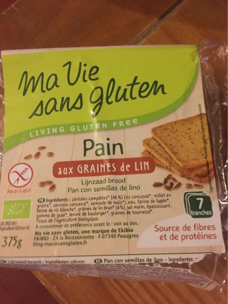 Pain Graines De Lin Bio - 375 G - Ma Vie Sans Gluten