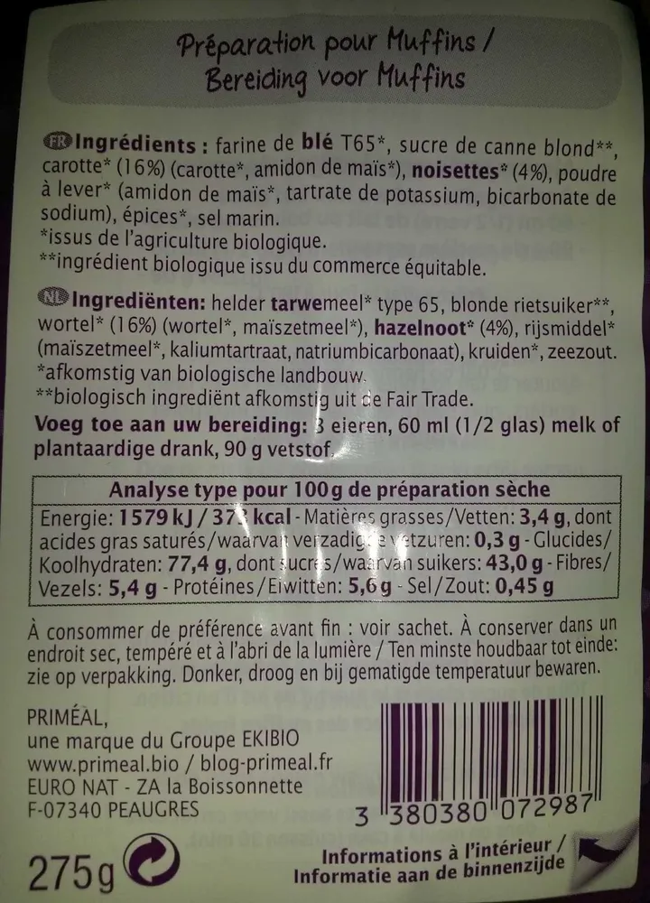 Préparation pour Muffins