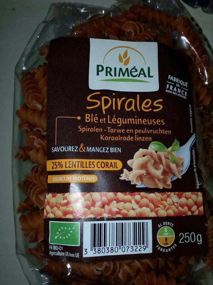 Pâtes de blé et légumineuses
