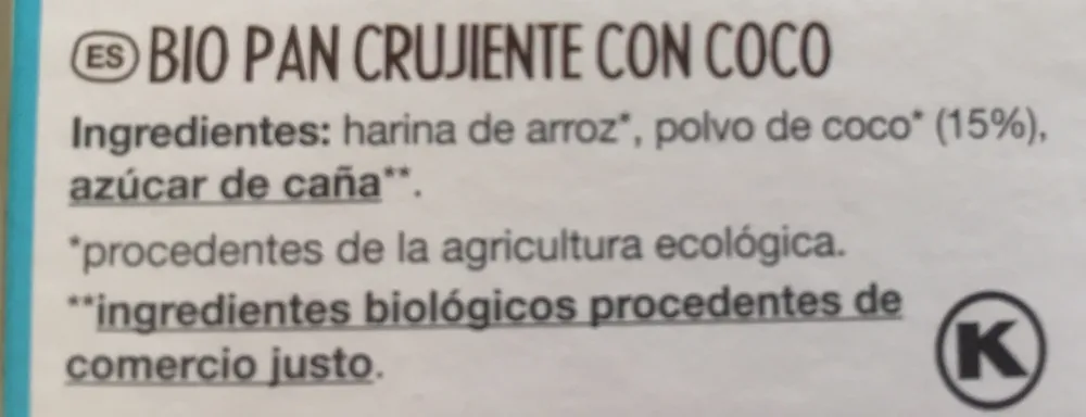 Pan crujiente con coco