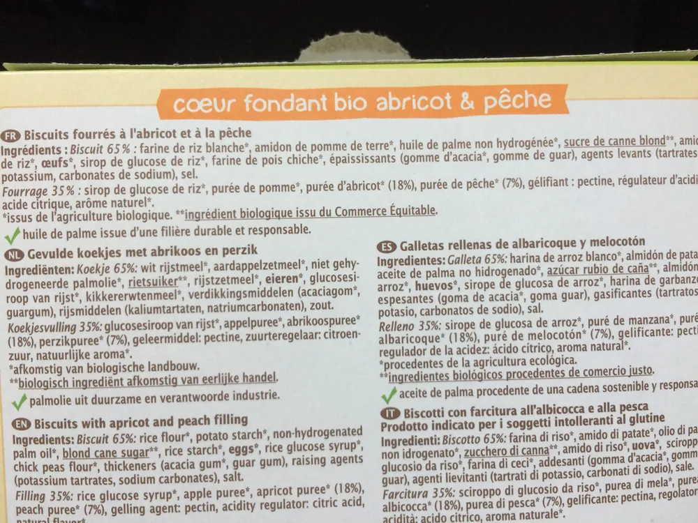 Coeur Fondant Abricot Pêche Bio - 200 G - Ma Vie Sans Gluten