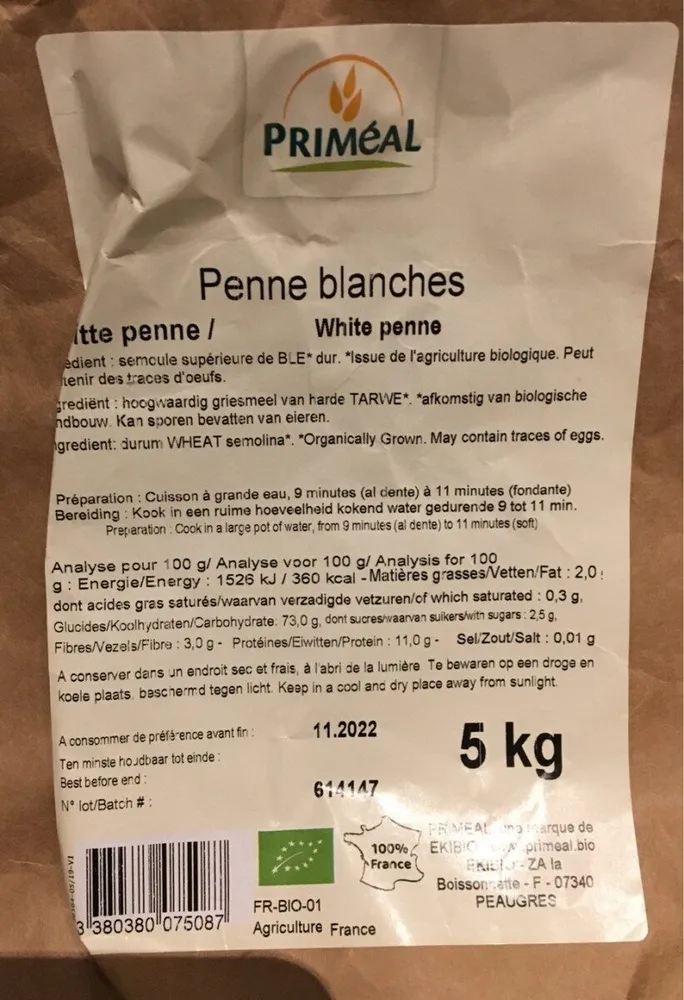 Penne Blanches