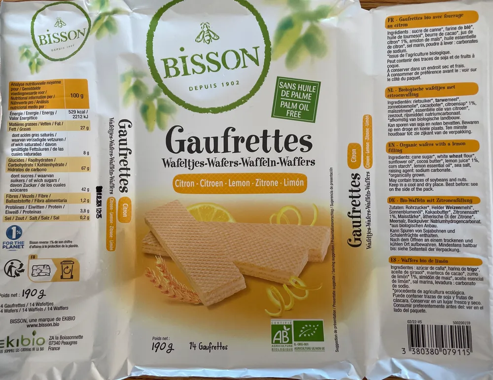 Gaufrettes citron