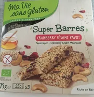 Super barre cranberry sesame pavot