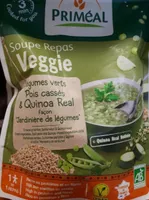 soupe repas veggie legumes verts pois casses et quinoa real
