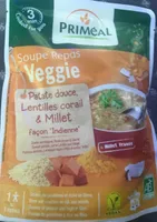 Soupe repas veggie patate douce, lentilles corail et millet