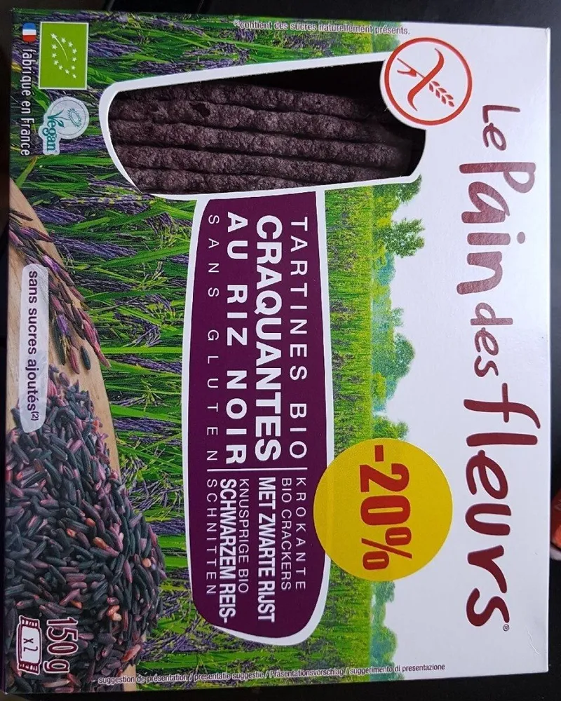 Tartines bio craquantes au riz noir