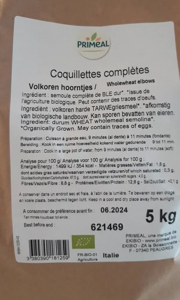 Coquillettes complètes
