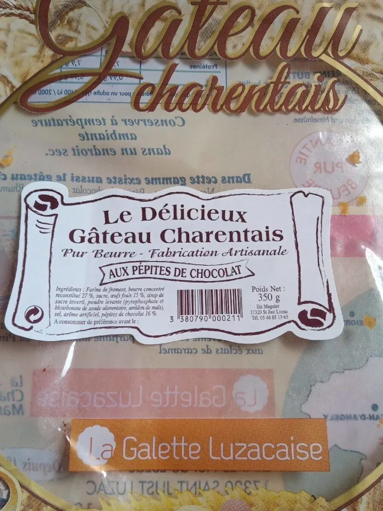Gâteau charentais aux pépites de chocolat
