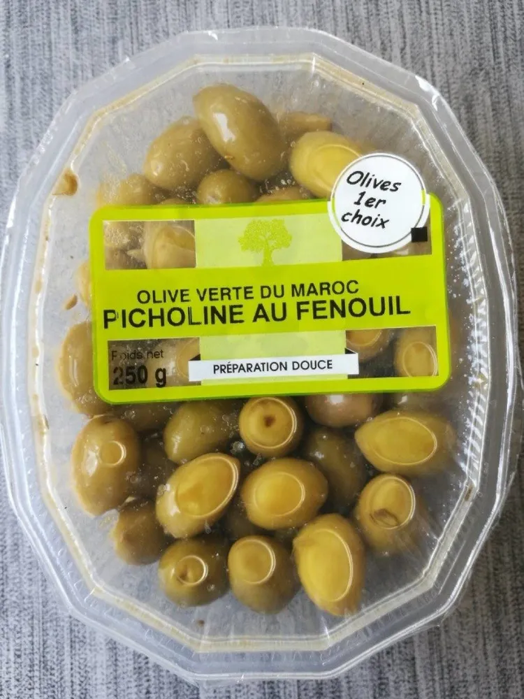 Olive Verte du Maroc - Picholine au fenouil