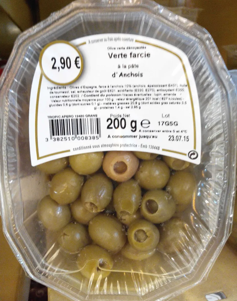 Verte farcie à la pâte d'anchois
