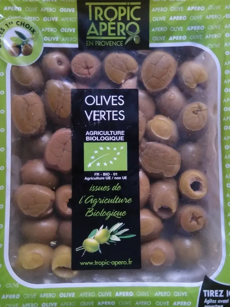 Olives vertes dénoyautées Bio