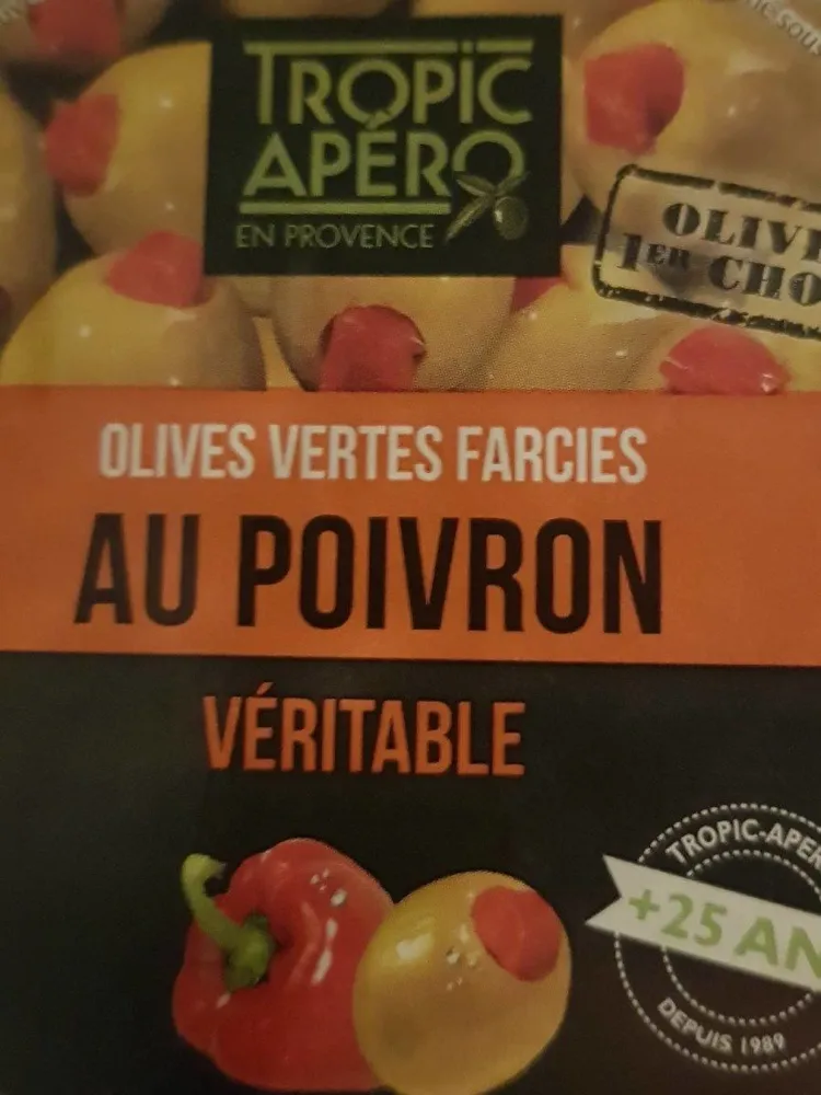Olives vertes farcies au poivron