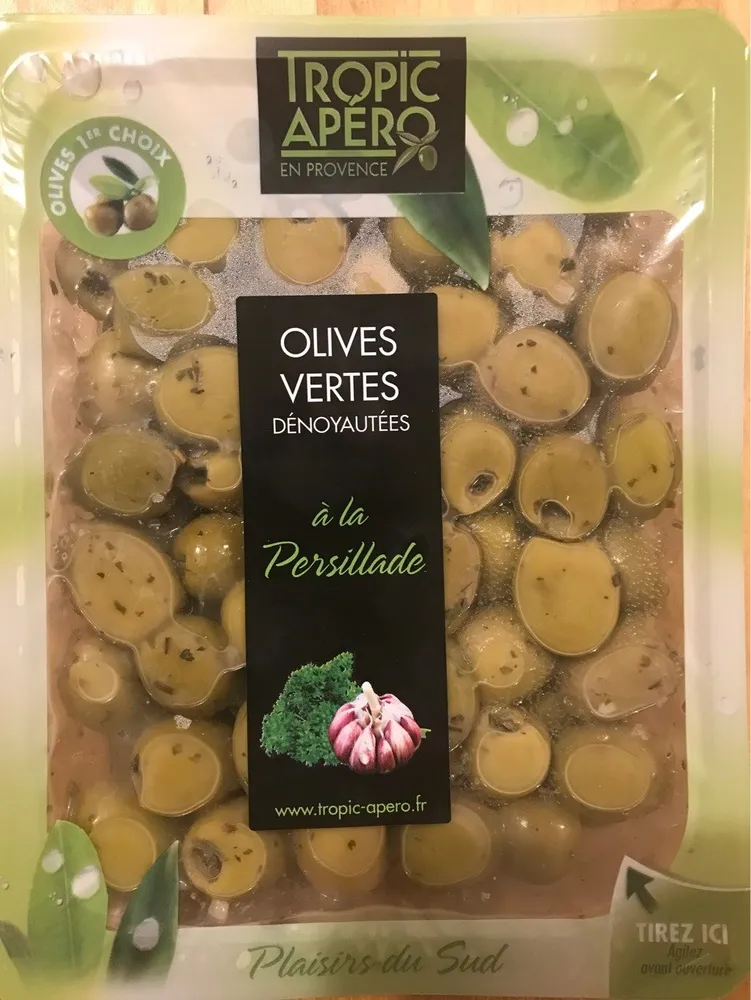 Olives vertes dénoyautés à la persillade