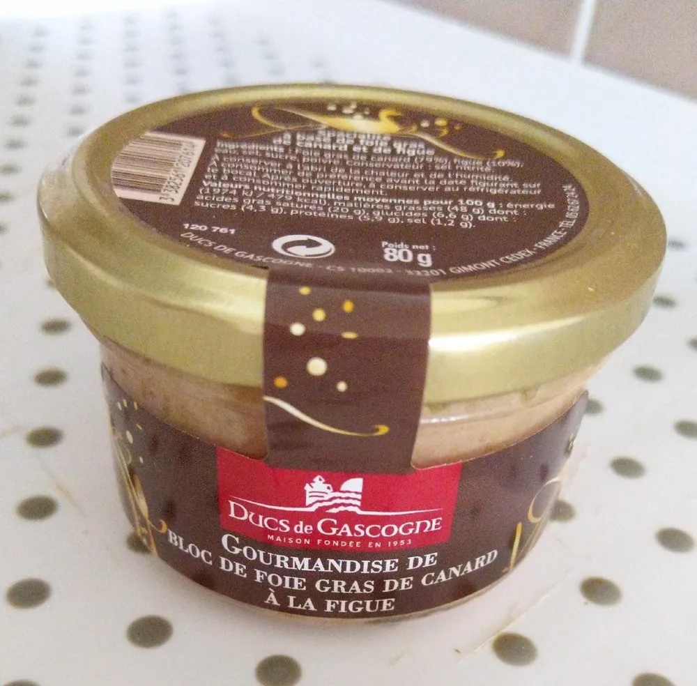 Gourmandise de bloc de foie gras de canard à la figue